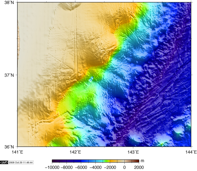 Submarine Topography - west Pacific margin